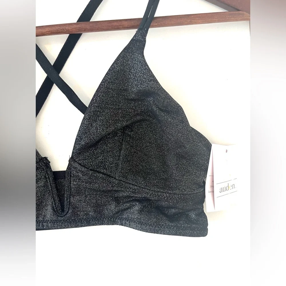 3 for 20 AUDEN Target‎ Bralette NWT Black Shimmer Crossback V Front | S